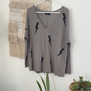 VICI Lightning Bolt V-Neck Long Sleeve